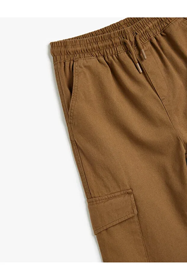 Детские брюки-карго с завязками на поясе Koton, Tan Color — фото 3