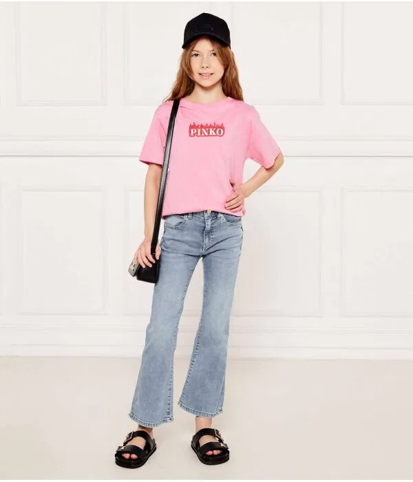 Детская футболка для девочек хлопковая Oversize Fit Pinko Up, Rosa — фото 2