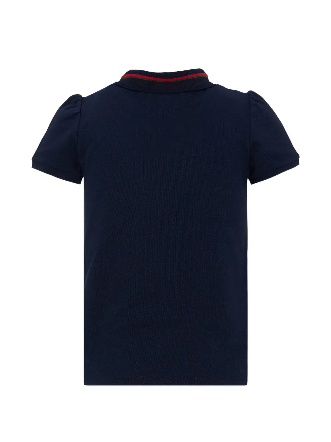 Рубашка поло с логотипом Interlocking G и отделкой Web Gucci Kids, синий — фото 2