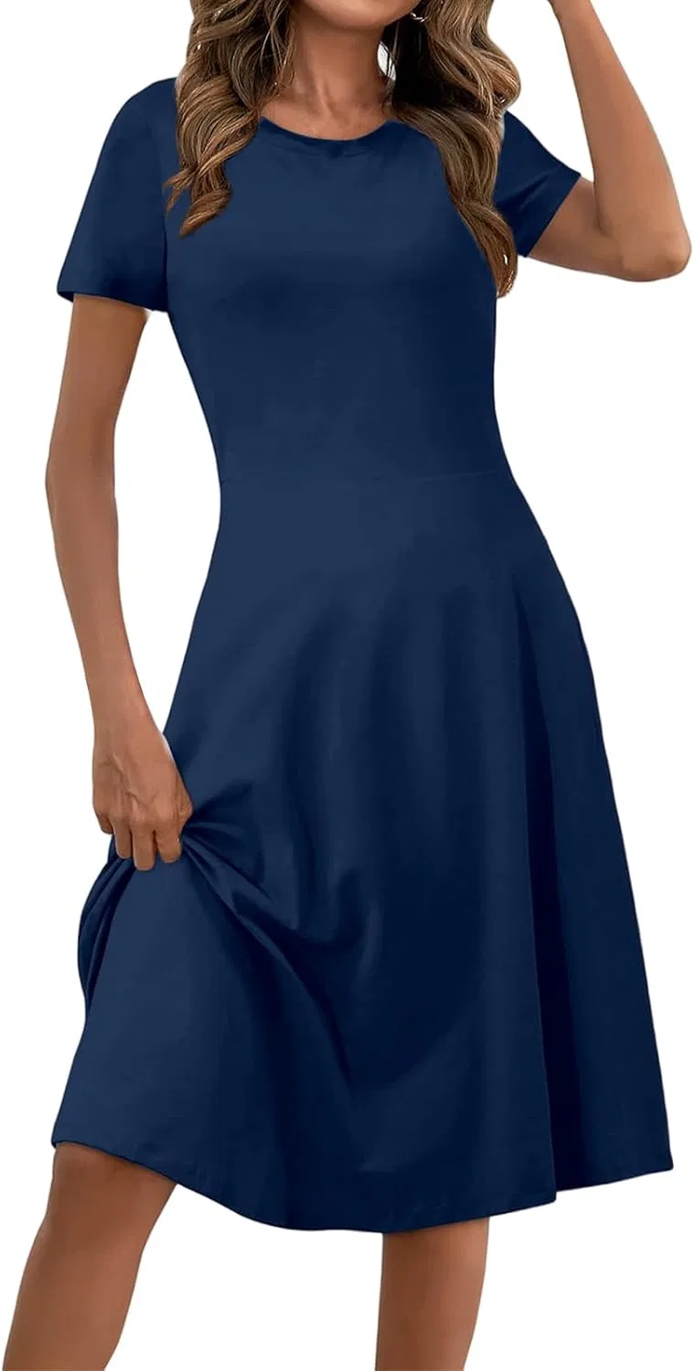 Женское летнее платье-свитшот с принтом Maxi Sundress, Navy