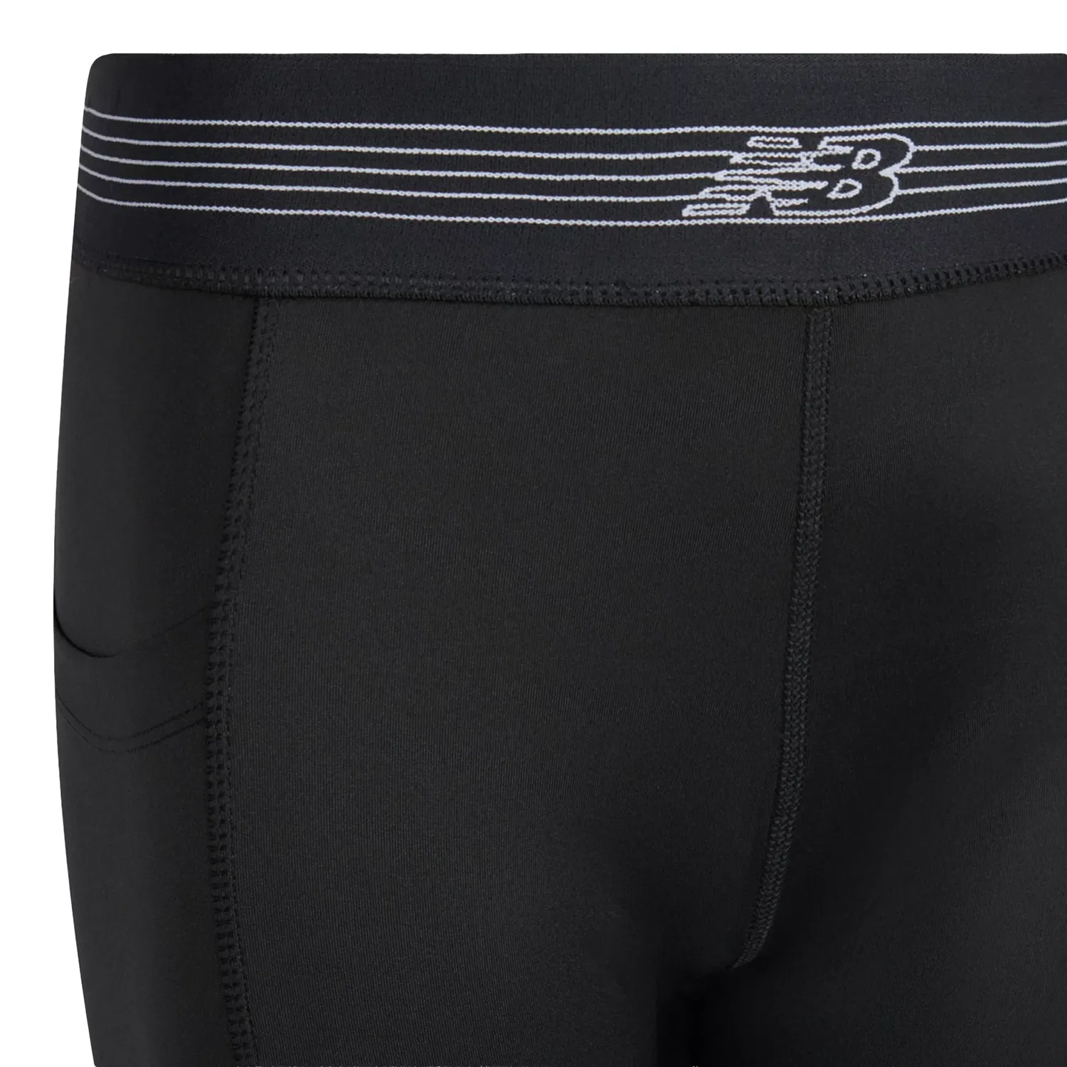 Детские велошорты с боковым карманом Harmony Performance New Balance, Black With Black — фото 4