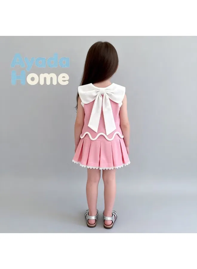 Комплект для девочки с вышивкой в виде сердца Ayada Home, розовый — фото 2