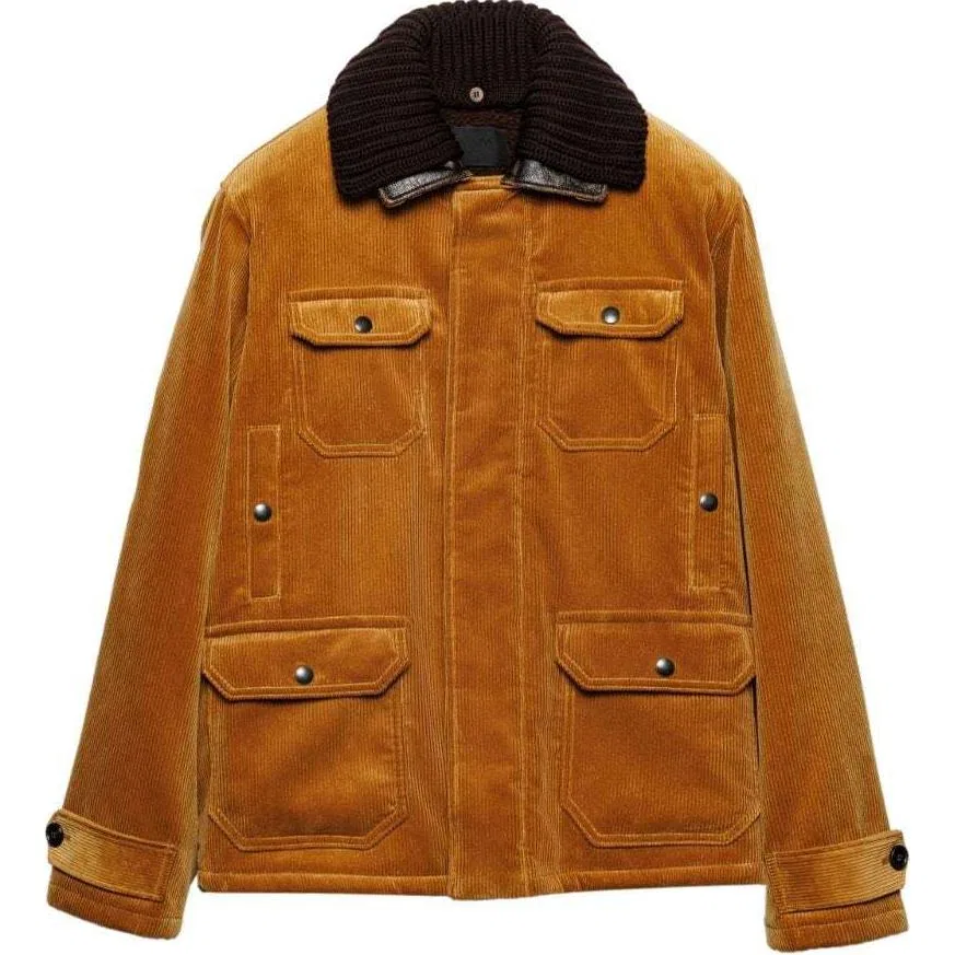 Мужская куртка-рубашка из вельвета с длинным рукавом PRADA, Dark Yellow