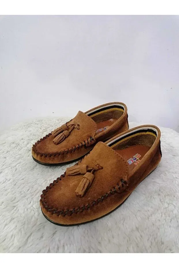 Детские туфли для мальчиков ортопедические из натуральной кожи Özgür Kids, Taba