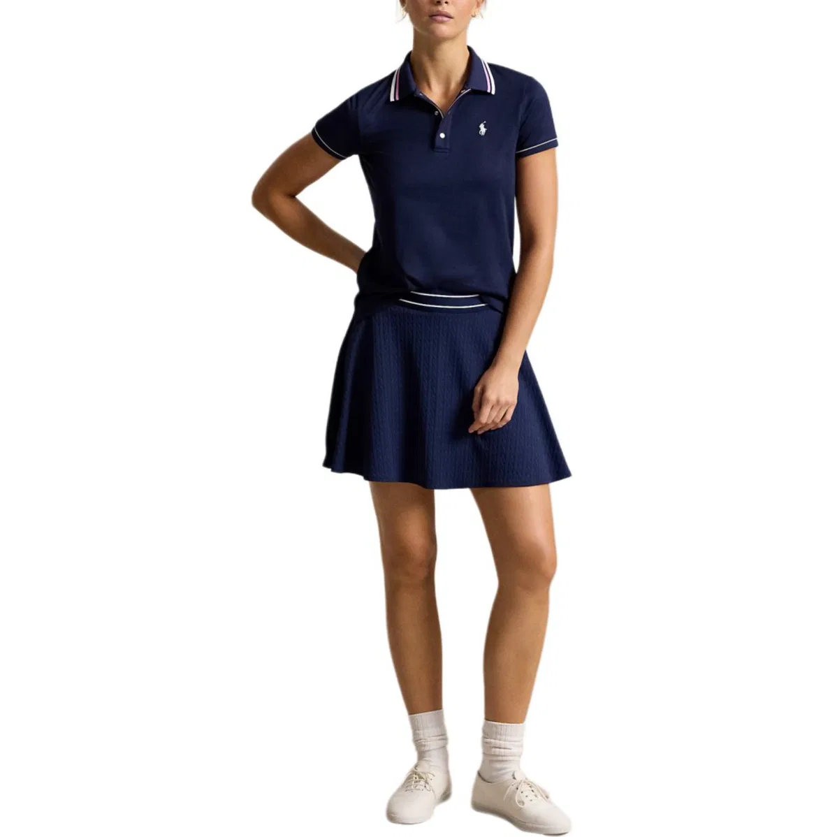 Женское поло с воротником, темно-синее, Polo Ralph Lauren, Dark Blue — фото 4