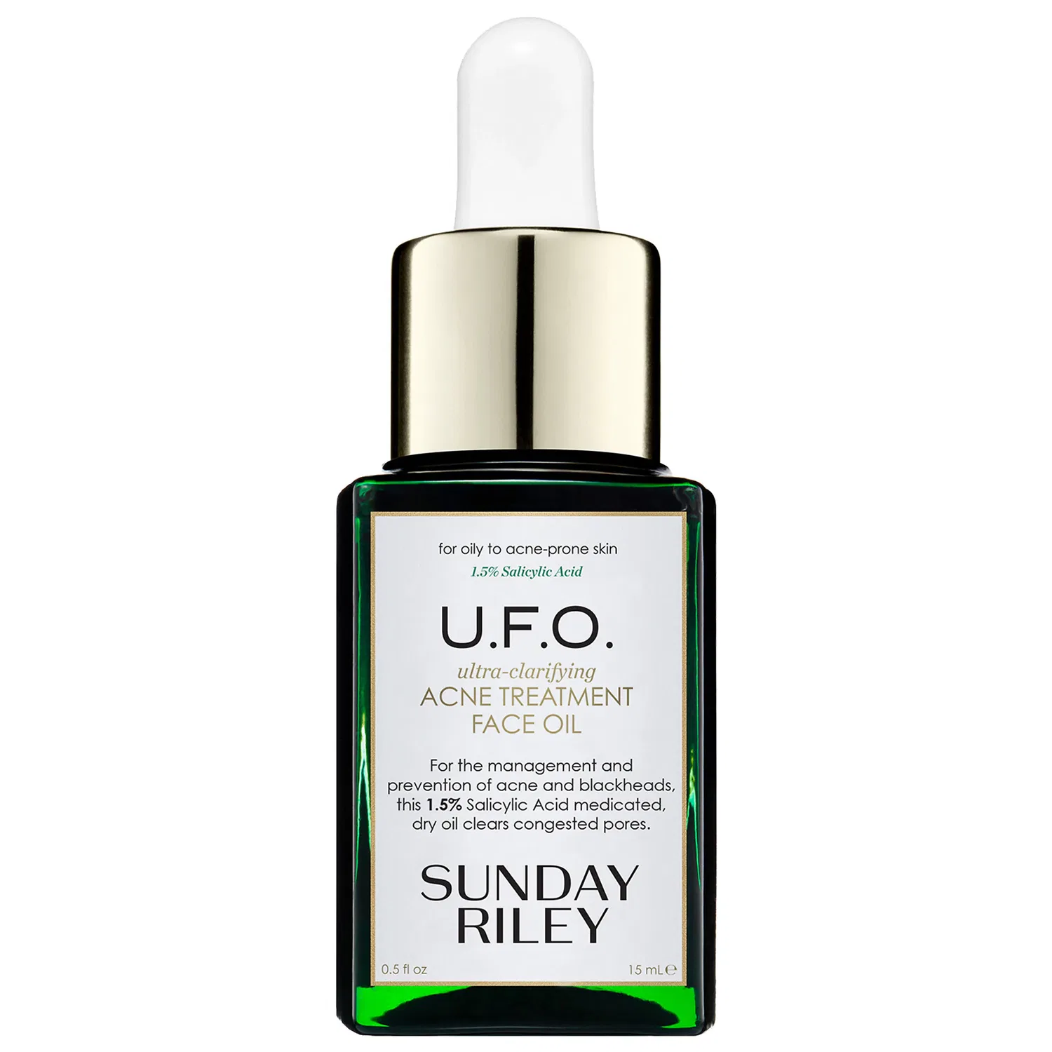 Масло для лица U.F.O. с салициловой кислотой и BHA Sunday Riley, для лечения акне, 15 мл