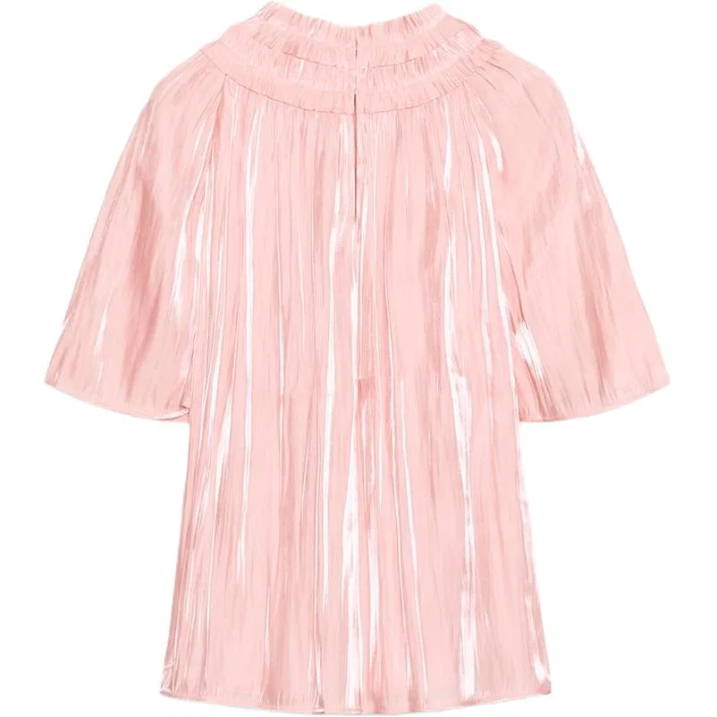 Женская рубашка с круглым вырезом Light Pink Red ZARA, Light Pink Red — фото 3