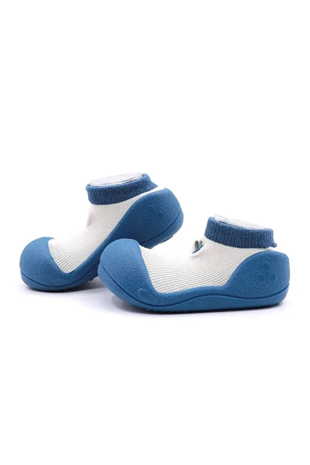 Детские тапочки-носочки с принтом Fruit Blueberry Barefoot First Step Shoes Attipas, Blue — фото 2