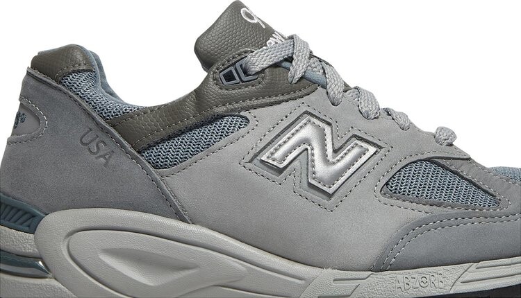 Кроссовки New Balance WTAPS x 990v2 Made In USA 'Grey', зеленый — фото 3