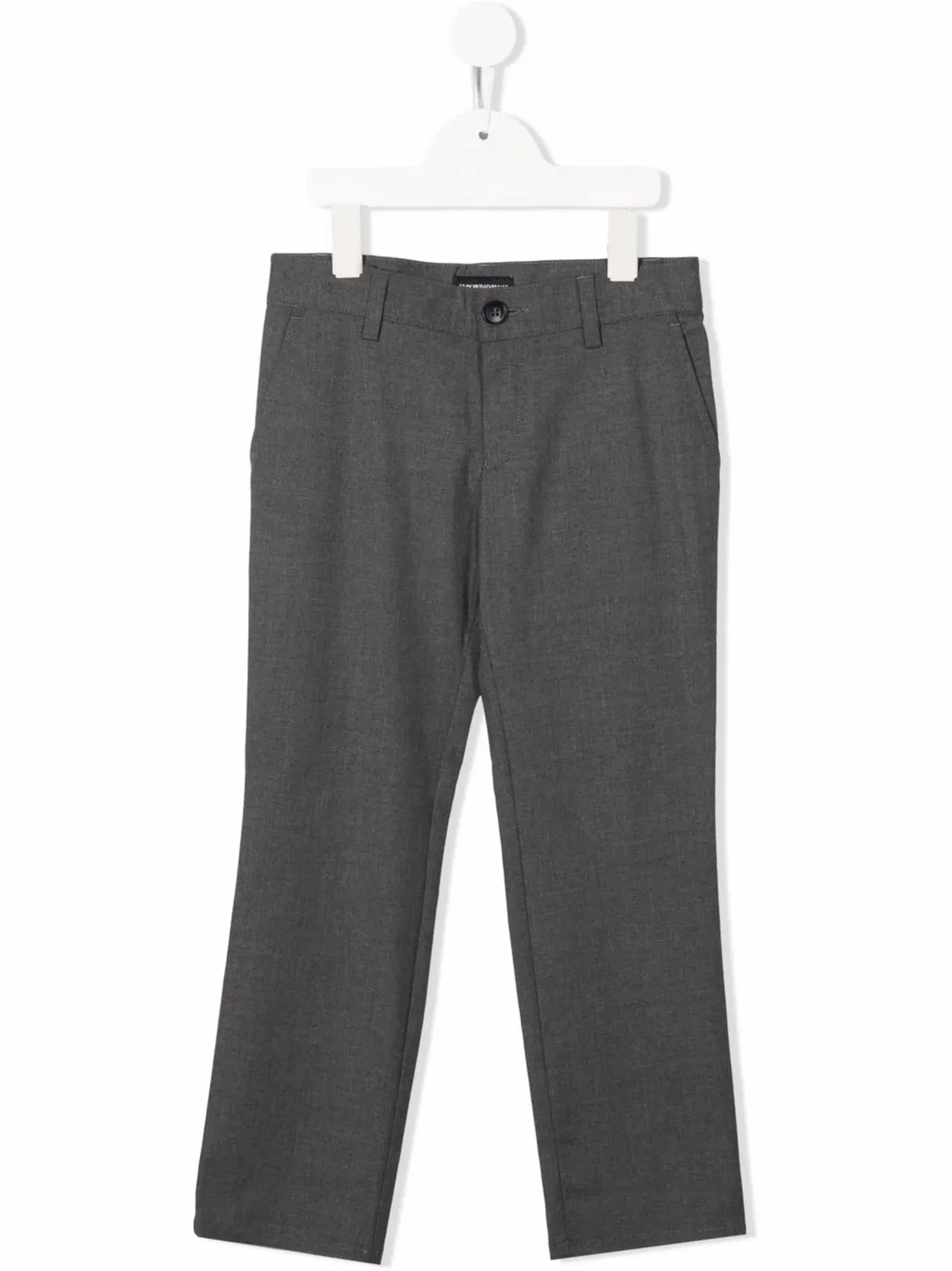 Брюки строгого кроя с карманами Emporio Armani Kids, серый
