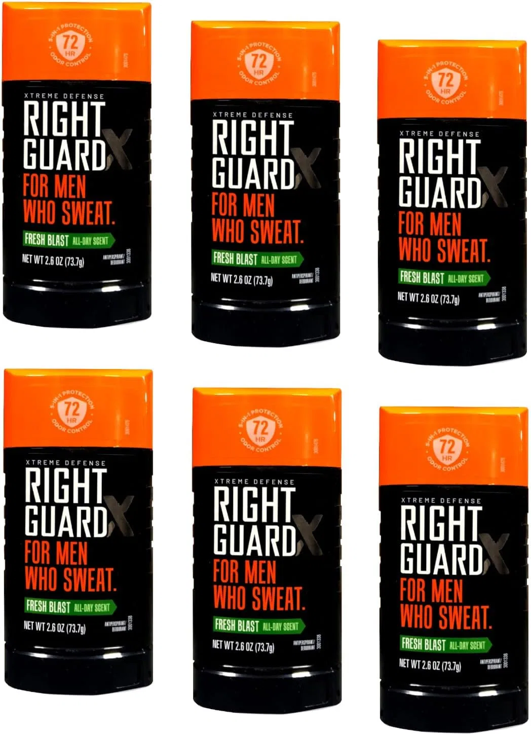 Антиперспирант-дезодорант Fresh Blast Right Guard Xtreme Defense 5, набор 6 шт, 2.6 унции