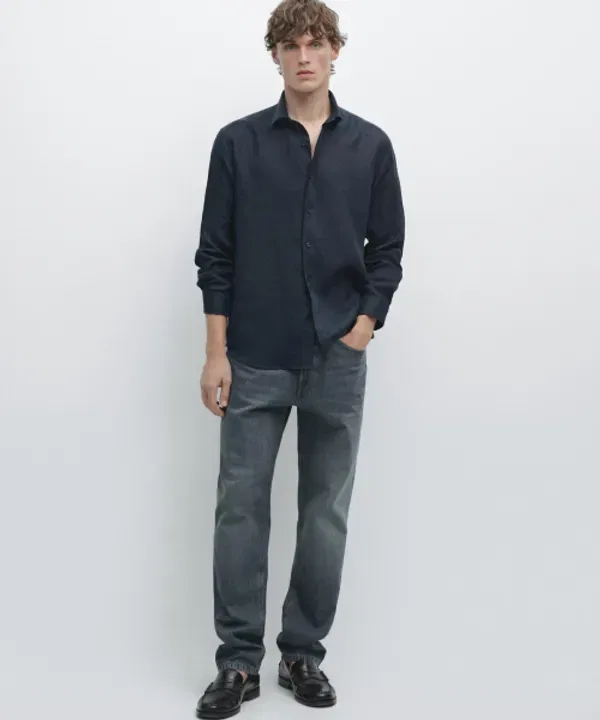 Рубашка льняная Slim Fit, Massimo Dutti — фото 2