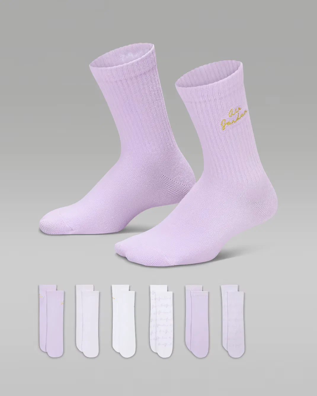 Детские носки средней высоты (6 пар) Air Jordan, Violet Mist