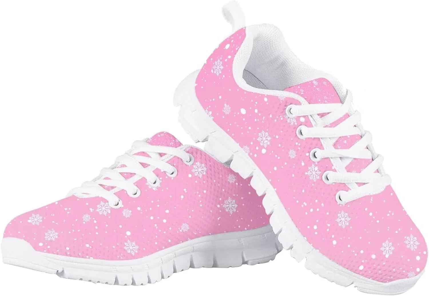 Детские кроссовки с принтом для мальчиков и девочек, Pink Snowflakes