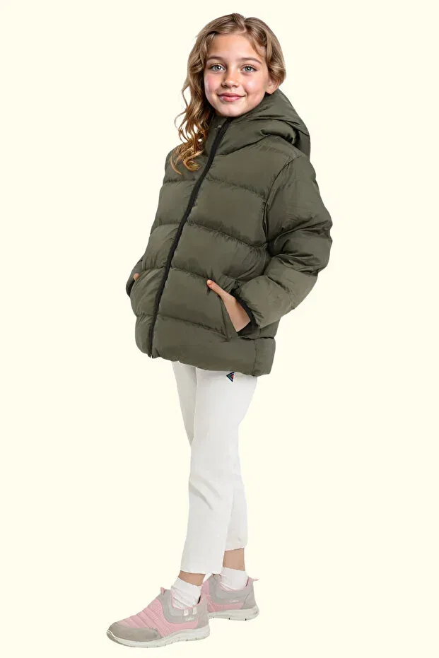 Детское пальто для девочек водонепроницаемое Hooded Freemen, Khaki