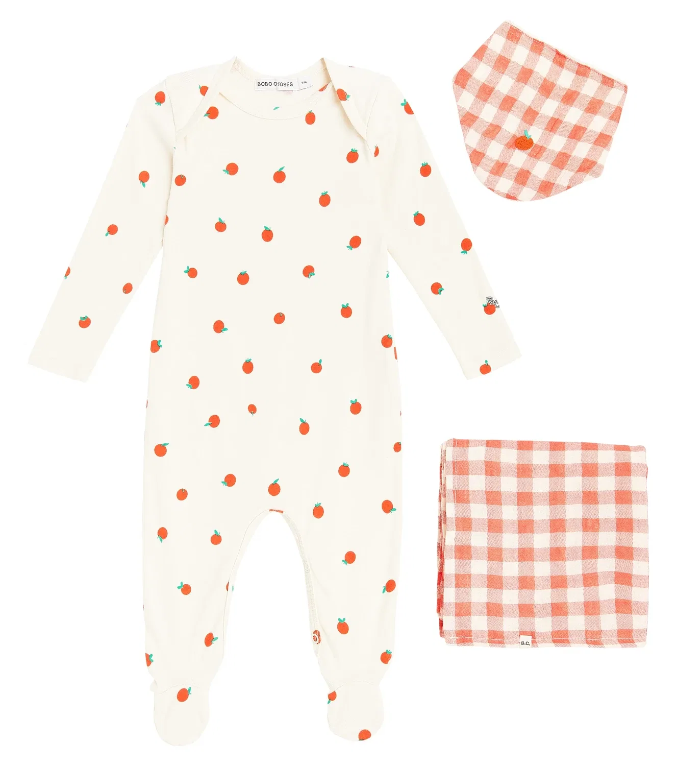 Комплект комбинезона с одеялом и слюнявчиком Baby Tomato Bobo Choses, белый