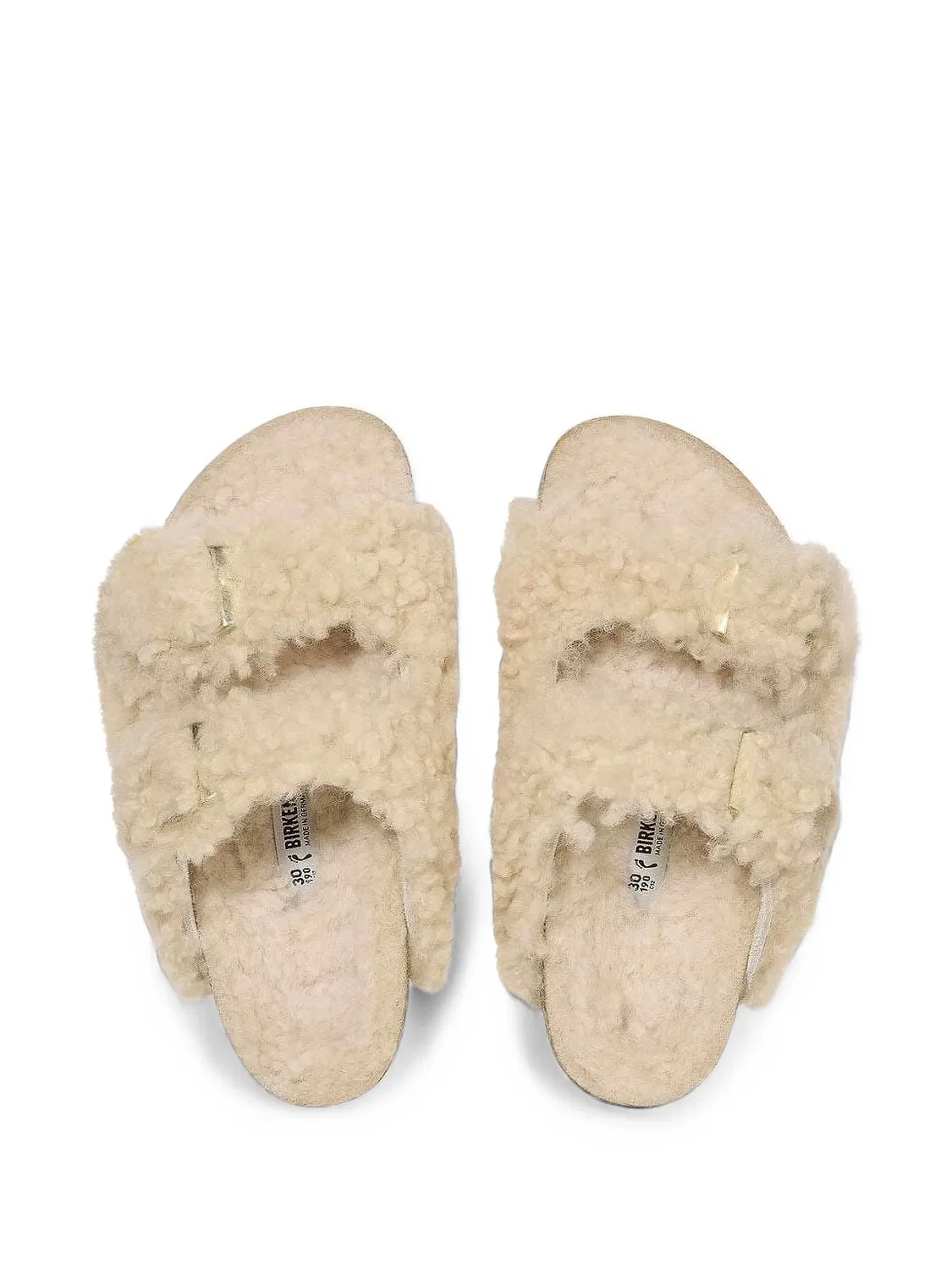 Аризонские сандалии из овчины Birkenstock Kids, нейтральные цвета — фото 4