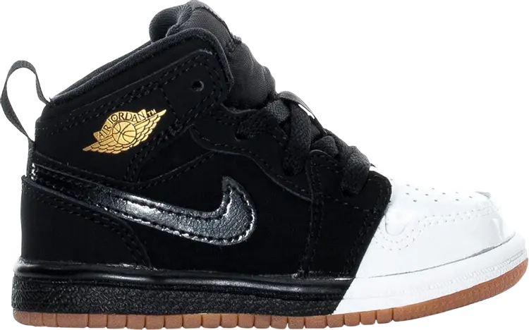 

Кроссовки Air Jordan 1 Mid GT Metallic Gold, черный