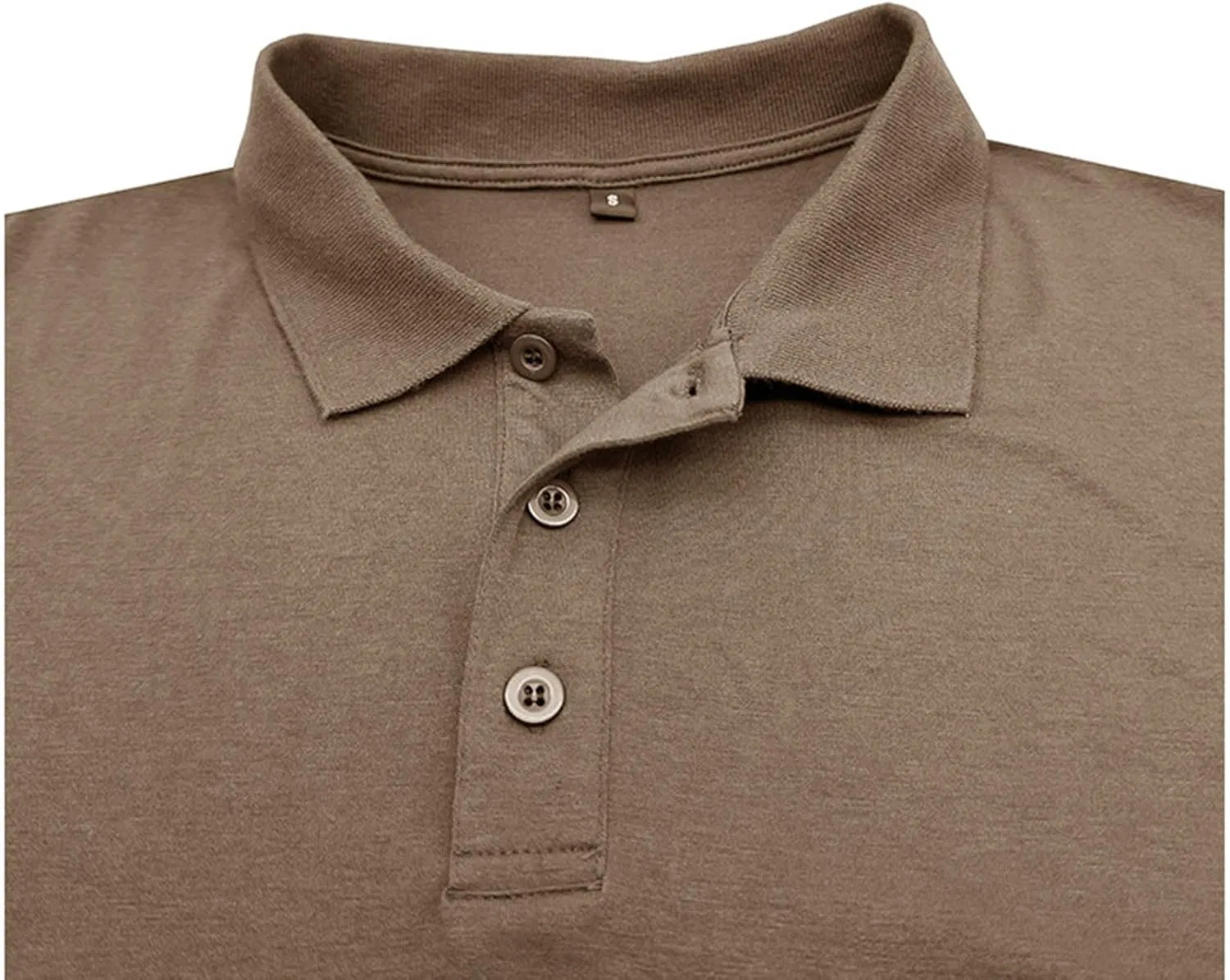 Мужская повседневная рубашка с длинным рукавом Generic, Khaki — фото 4