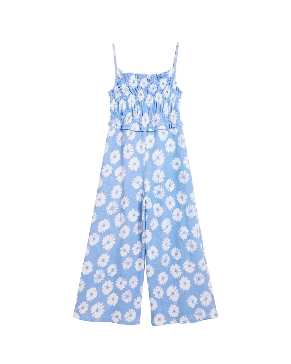 Детские джинсы для девочек с принтом Vaqueros de niña tirantes flores Desigual, Azul Claro
