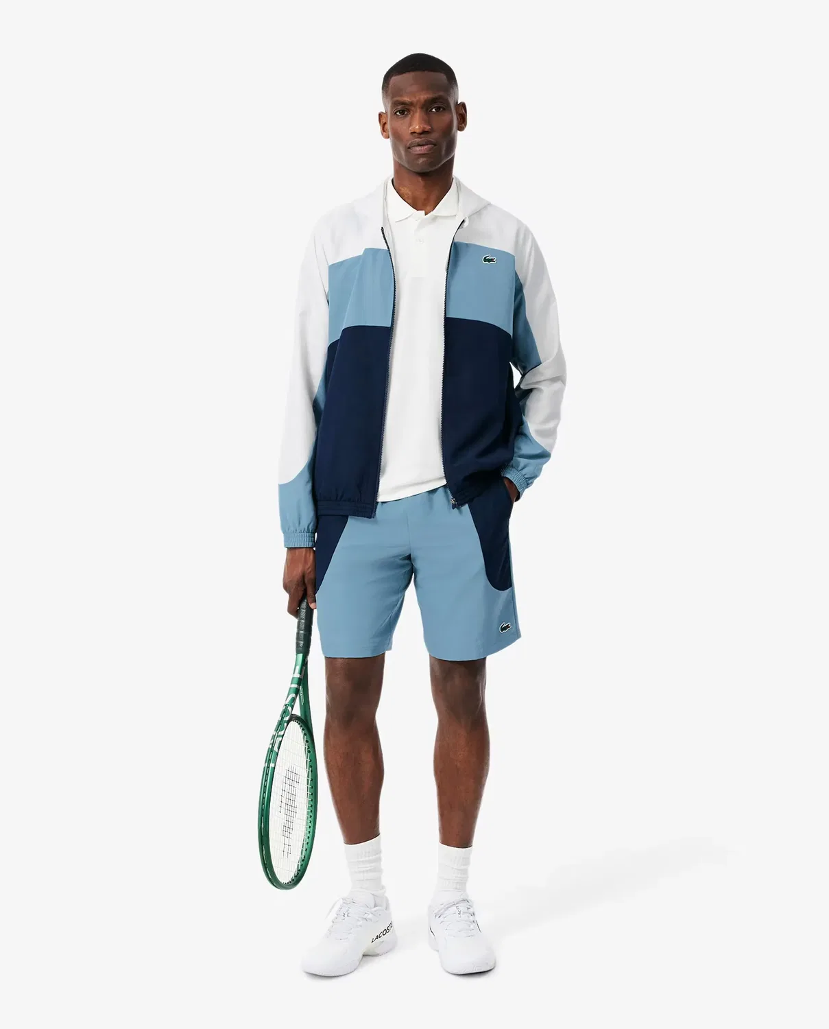 Мужская спортивная куртка с цветными блоками Lacoste, Azul — фото 4