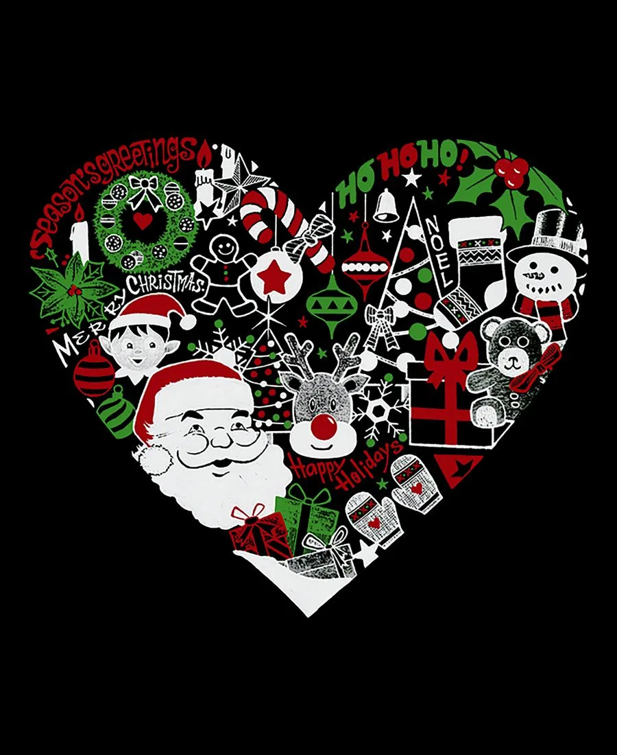 Женский топ без рукавов с принтом Heart Premium Word Art LA Pop Art, Black — фото 3
