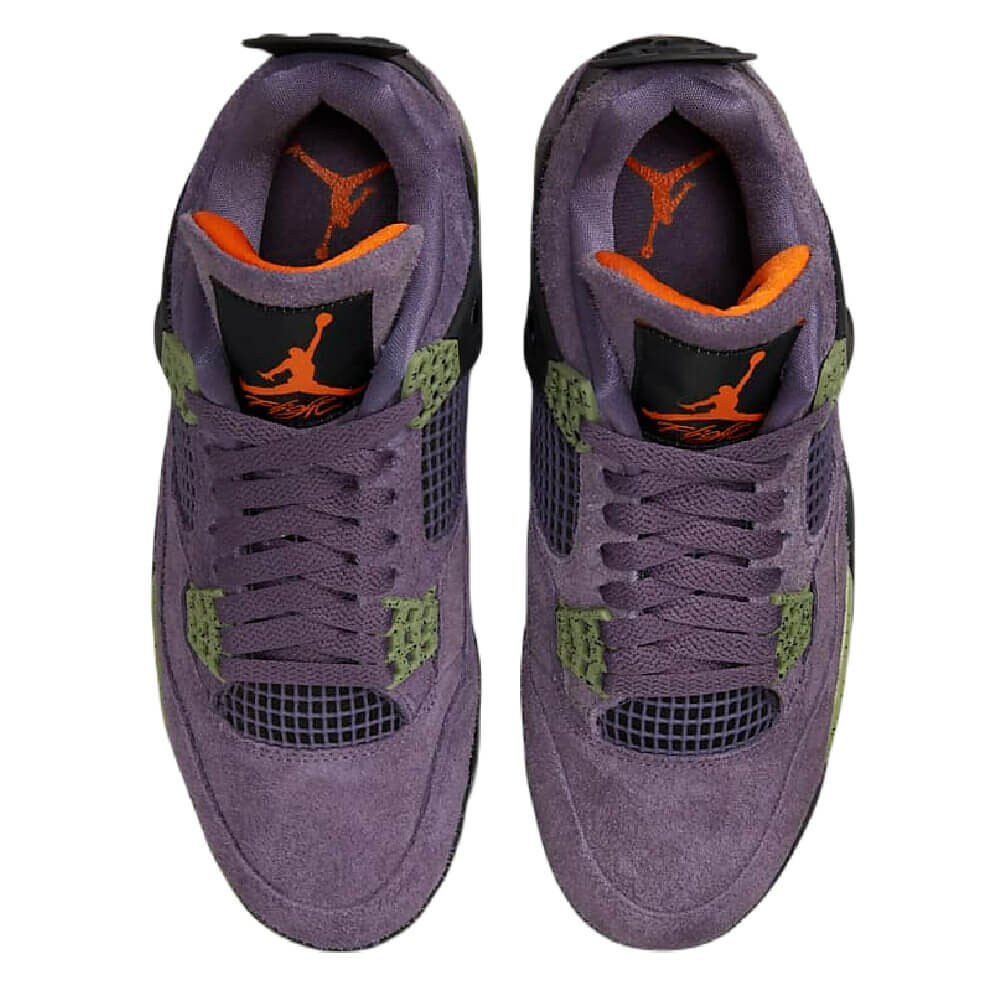 Кроссовки Nike Air Jordan 4 Retro, фиолетовый/черный/зеленый — фото 4