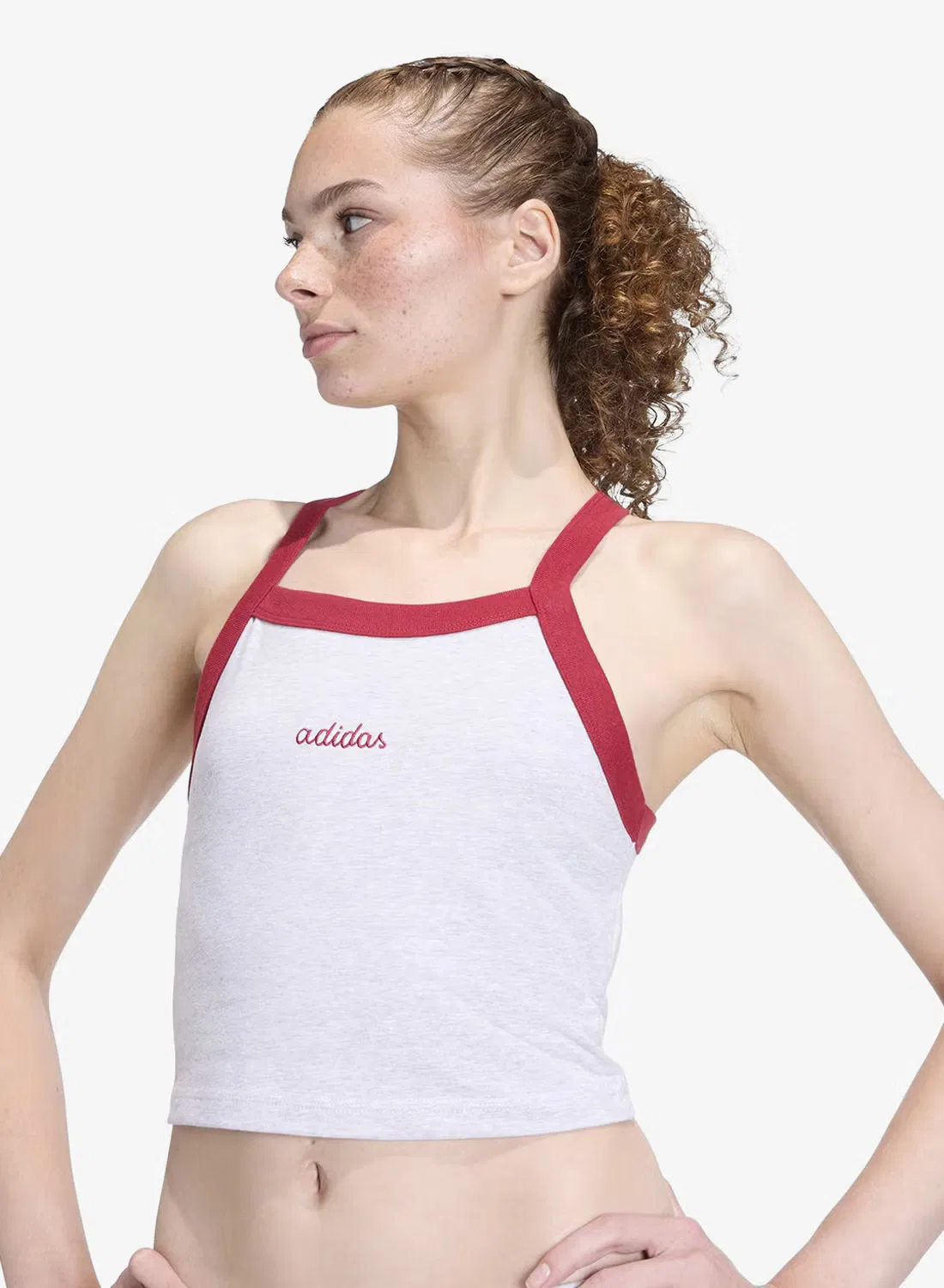 Майка с вышитым принтом Seasonal Essentials Colorpop Adidas, серый — фото 3