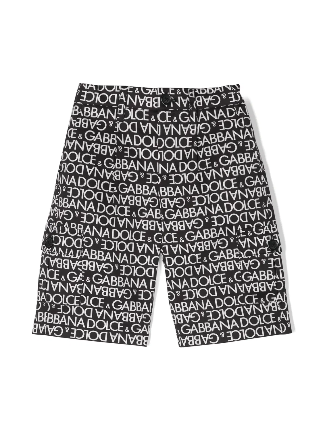 Шорты с монограммой из хлопка Dolce & Gabbana, черный