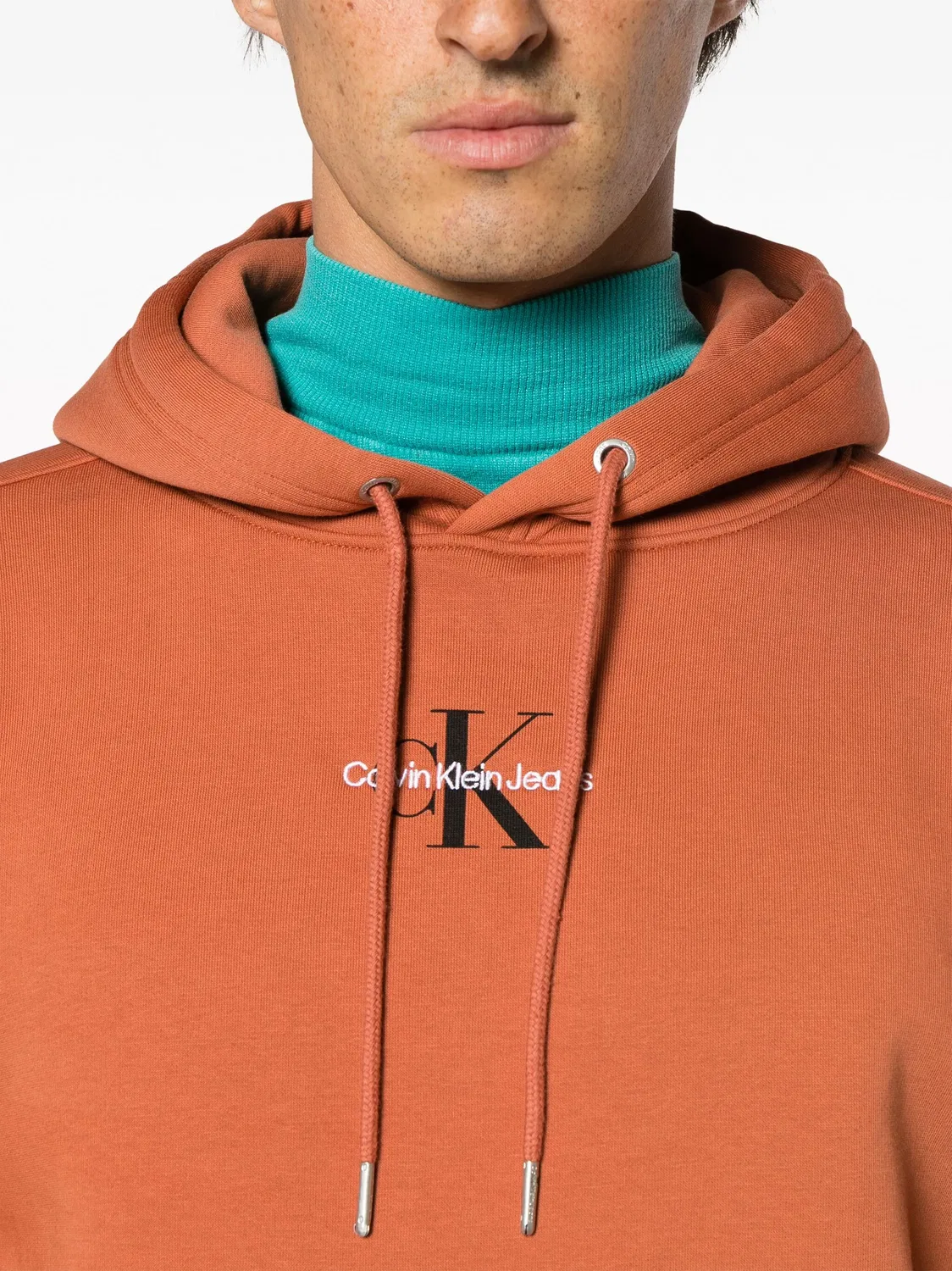 Толстовка с логотипом Monologo Calvin Klein, оливково-горчичный — фото 2