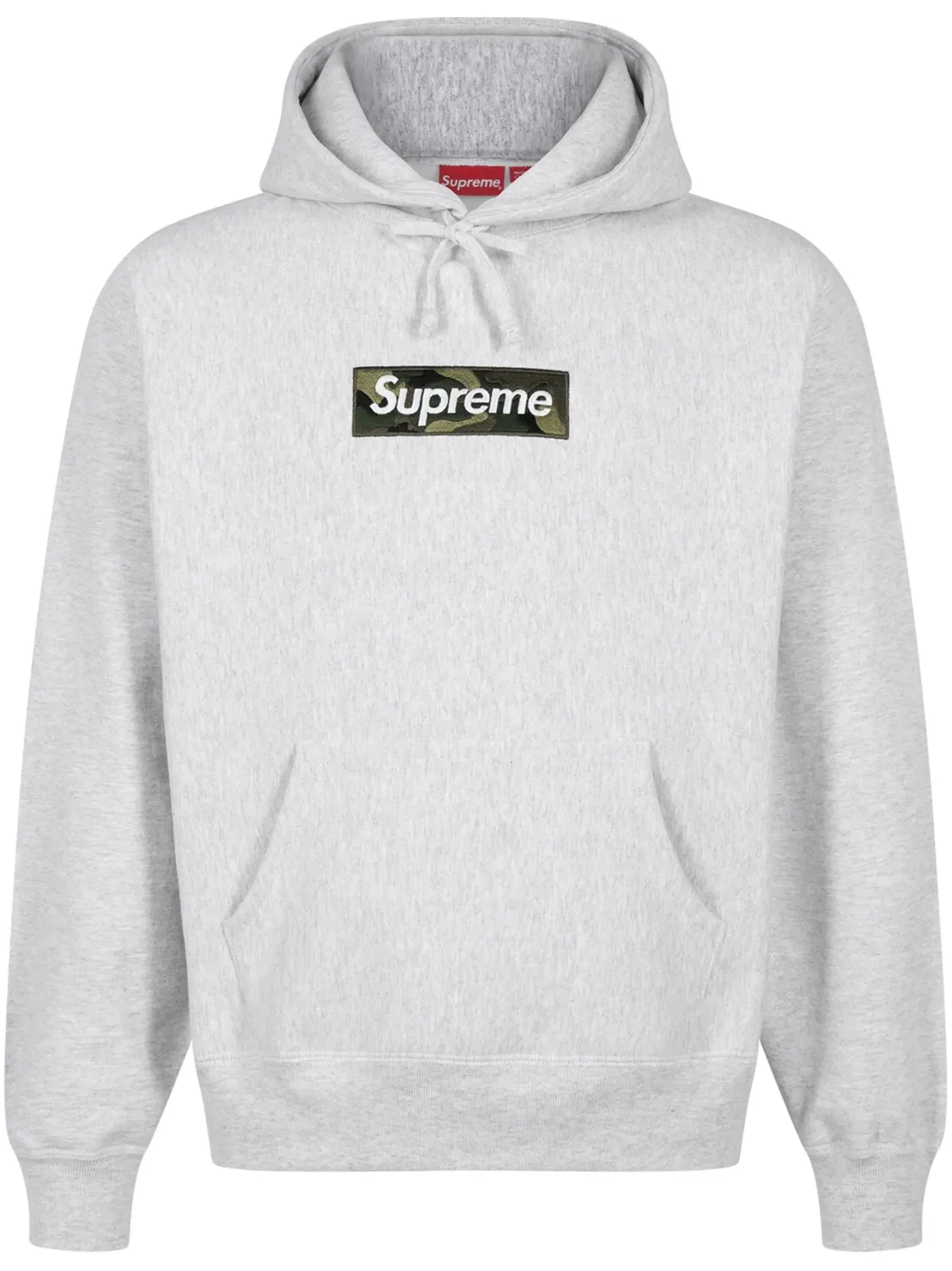 Худи с логотипом Box из хлопка Supreme, серый