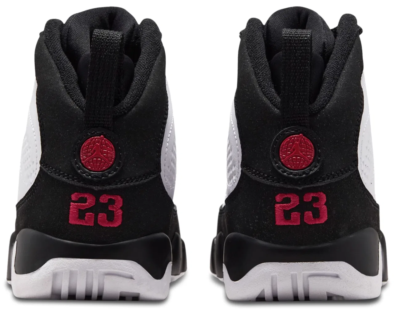 Детские кроссовки для мальчиков с кожаным верхом Retro 9 Jordan, черно-красный-белый — фото 3