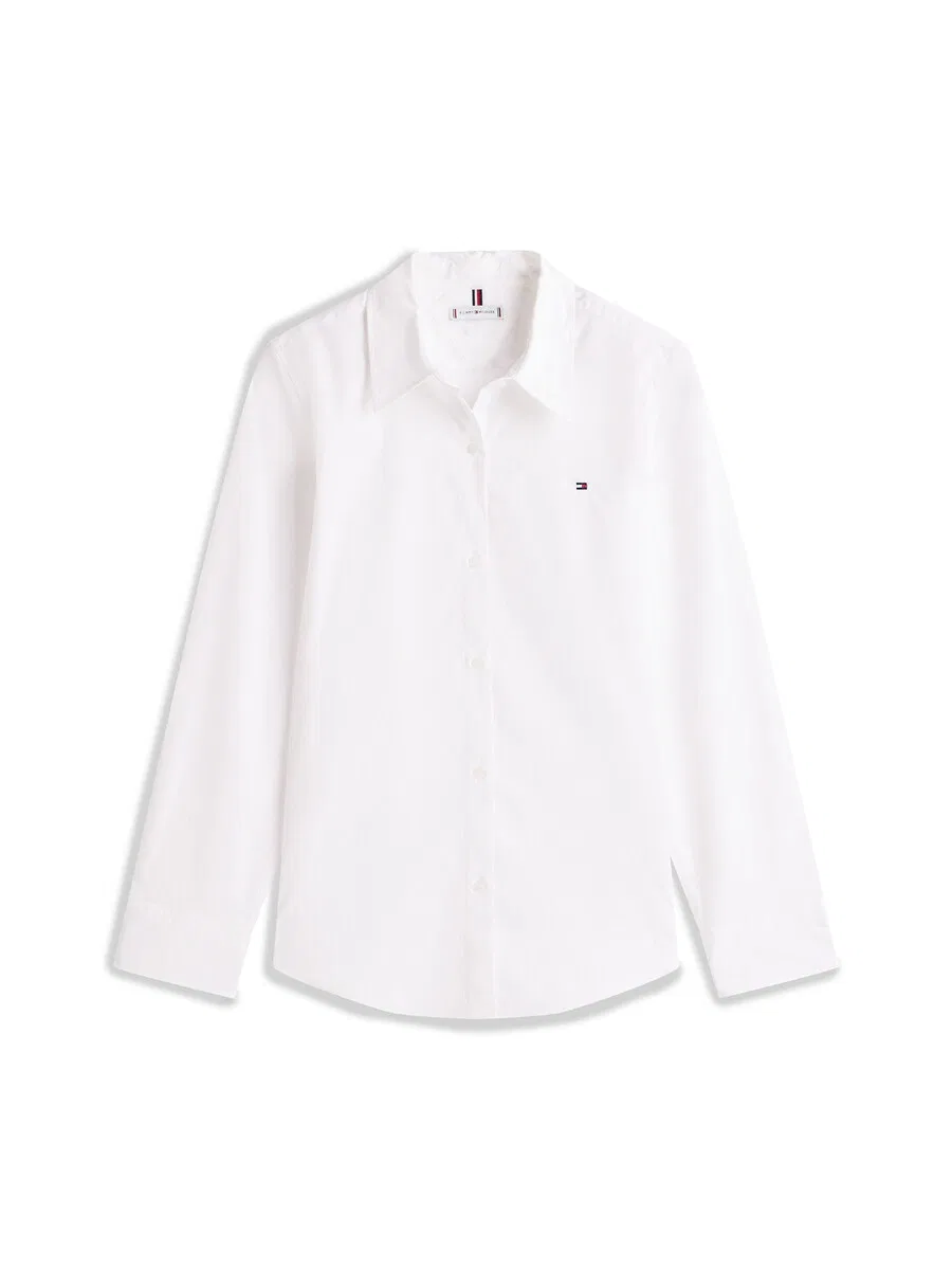 Блузка TOMMY HILFIGER "Regular Fit Flag Embroidery" белого цвета