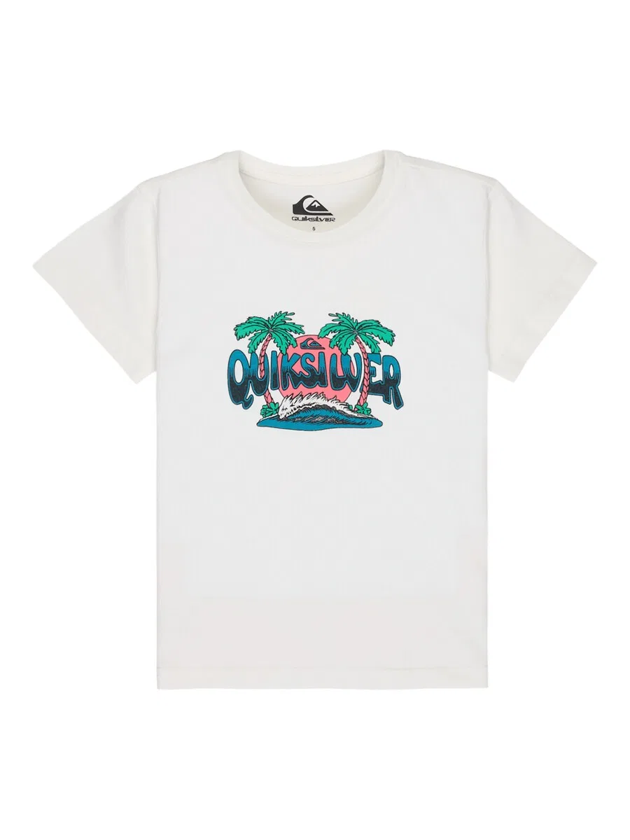Футболка QUIKSILVER 'Ev Palm Horizon' белого цвета