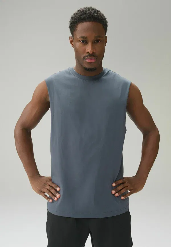 Майка хлопковая Cut-off Standard Next, charcoal grey, серый