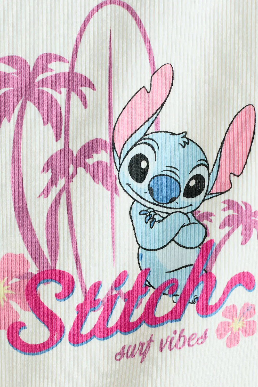 Ребристый топ с узорчатым принтом H&M, Weiß/Lilo & Stitch — фото 2