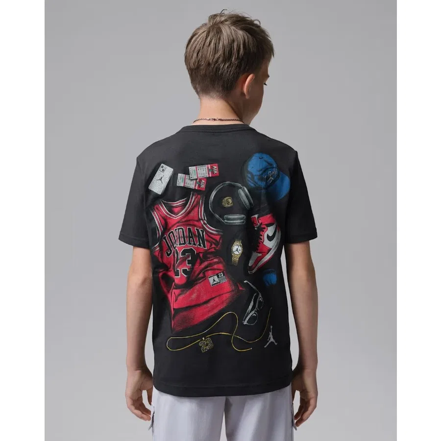 Детская футболка с принтом Nike Jordan JDB Mike's Gear, Черно-красный