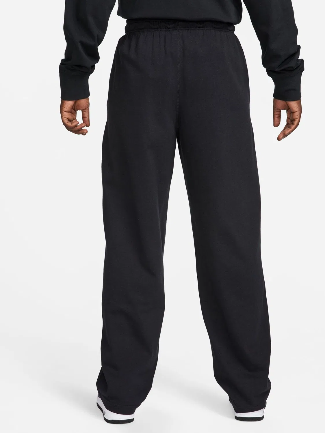 Джоггеры Nike Club Wide Leg Open Hem, черные — фото 2