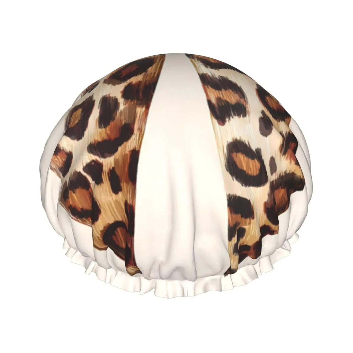 Двухслойная водонепроницаемая шапочка для душа, ZSUUGJ, Leopard Print Bow
