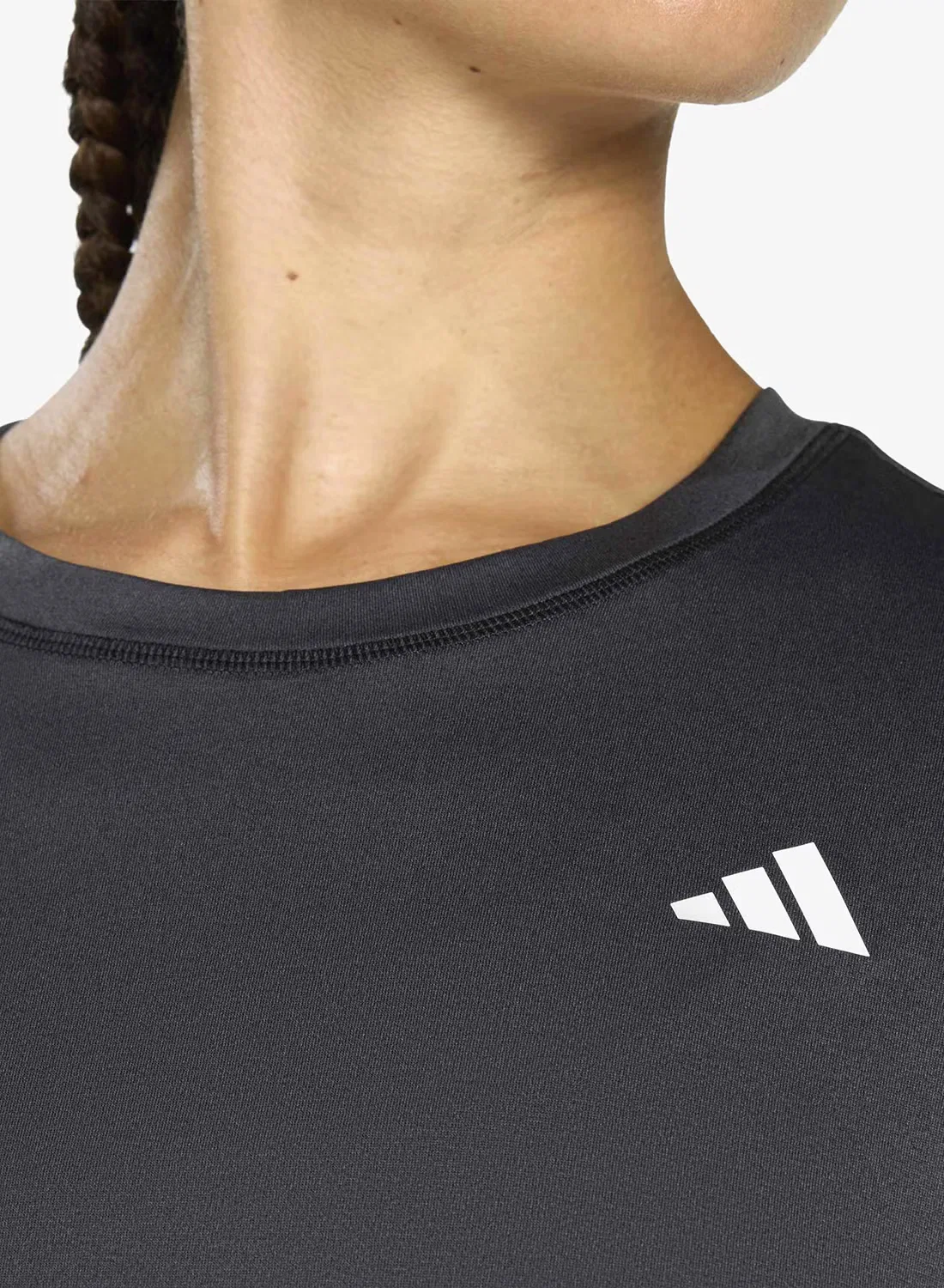 Футболка с круглым вымрезом Adidas, черная — фото 3