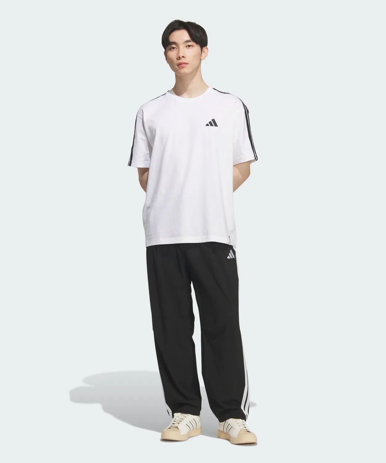 Мужские спортивные брюки с зауженным кроем Climacool Black/White Adidas — фото 3