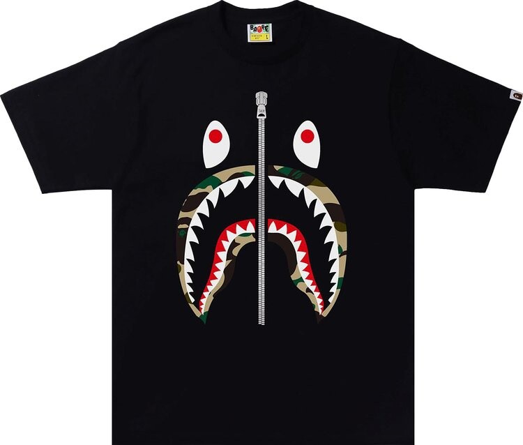 

Футболка BAPE 1st Camo Shark Tee 'Black/Yellow', черный