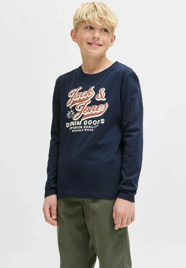 Футболка Langarm, стандартный крой, с длинными рукавами Jack & Jones Junior, темно-синий — фото 2