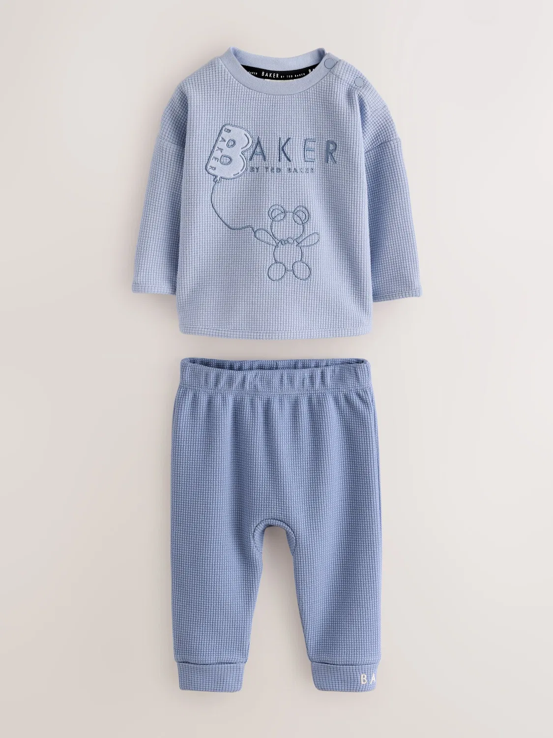 Синий текстурированный спортивный топ с длинными рукавами и джоггеры Baker by Ted Baker (комплект из 4 предметов) — фото 2