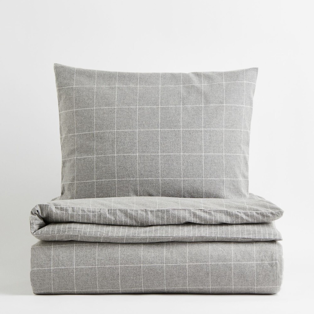 

Комплект односпального постельного белья H&M Home Flannel, серый