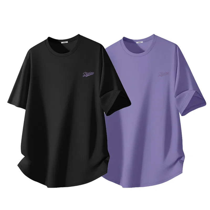 Детская футболка хлопковая Mz Extraordinary Purple Chest Logo MINISO, Black Purple
