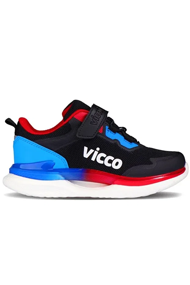 Детские спортивные кроссовки для девочек ортопедические Yancy Vicco, Black And Blue — фото 3
