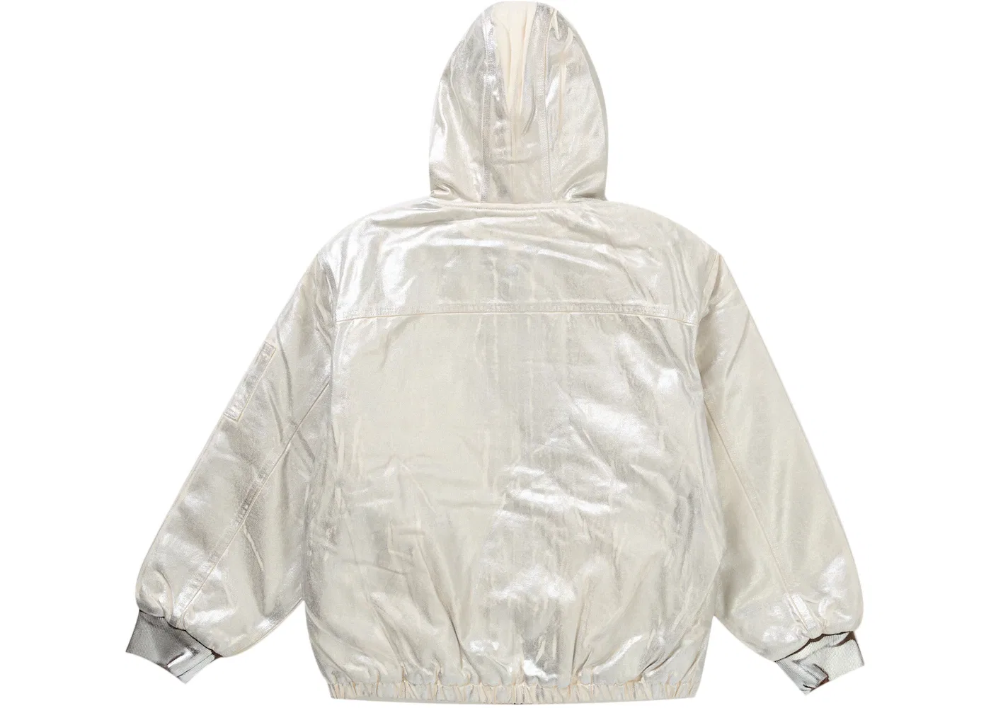 Мужская куртка с капюшоном с принтом Supreme MM6 Maison Margiela Foil Hooded Work Jacket, Natural — фото 3