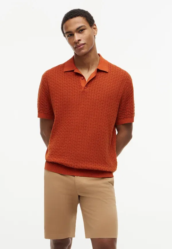 Поло хлопковое Gmd structure ss polo - garment dyed Tommy Hilfiger, Rusty Ochre
