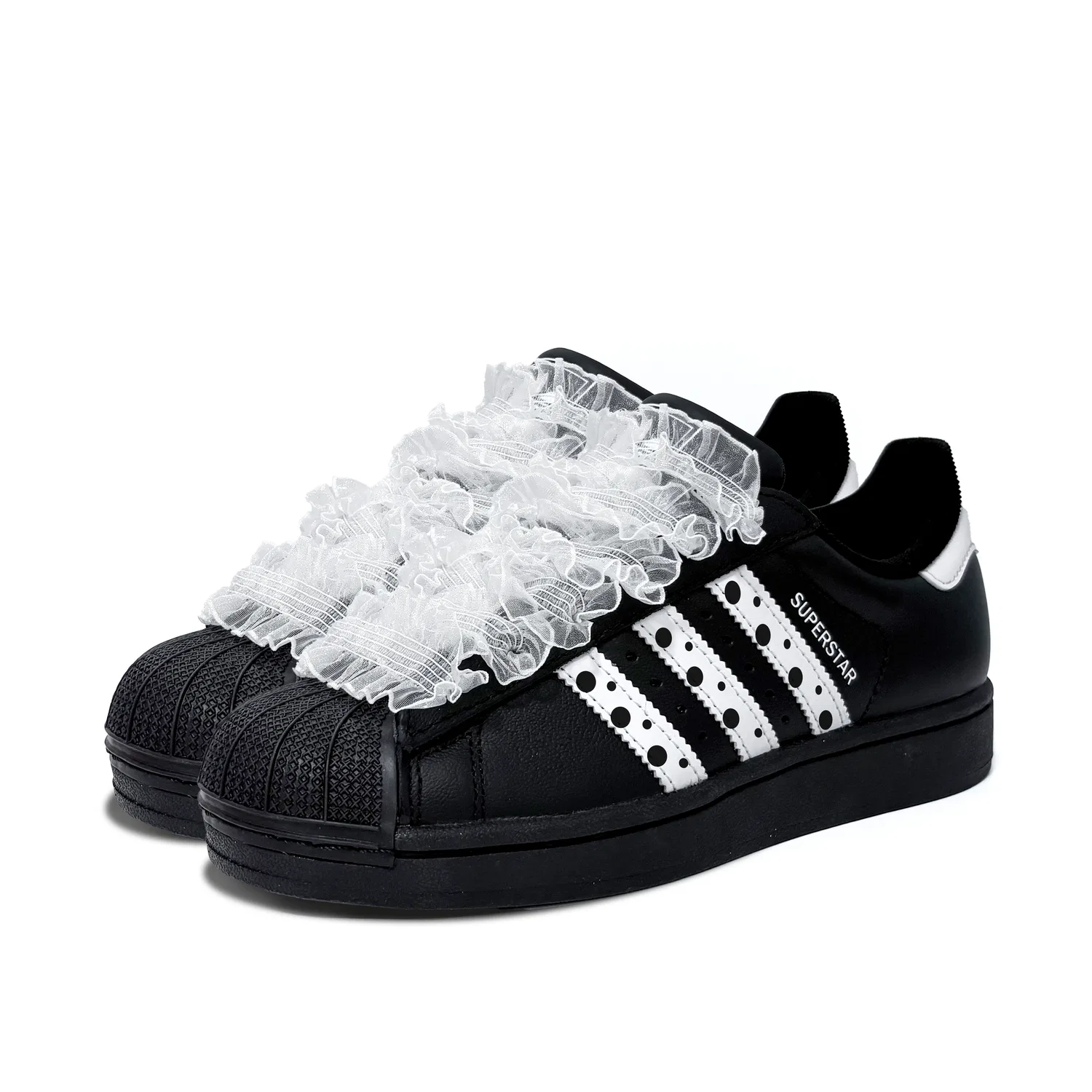 Детские кроссовки для скейтбординга из кожи Adidas Originals Superstar 2, Black — фото 4